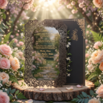 Premium Black Laser-Cut Acrylic Wedding Card