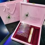 Blush Pink & Burgundy Velvet Keepsake Invitation Box