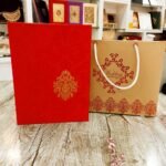 Luxury Foil-Stamped Red Wedding Box & Carry Bag