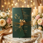 Elegant Emerald Green & Gold Invitation