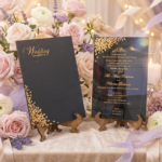 Luxury Dark Acrylic Wedding Card