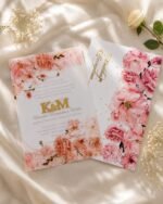 Semi-Transparent Vellum Wedding Invitation with Floral Print - Image 5