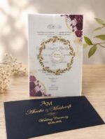 Semi-Transparent Vellum Wedding Invitation with Floral Print - Image 3