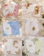Semi-Transparent Vellum Wedding Invitation with Floral Print - Image 4