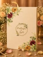 Vintage Floral Boxed Wedding Invitation with Matching Bag - Image 8