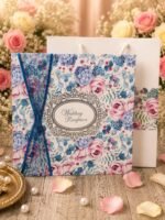 Vintage Floral Boxed Wedding Invitation with Matching Bag - Image 2