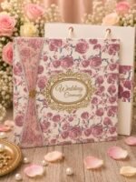 Vintage Floral Boxed Wedding Invitation with Matching Bag - Image 4
