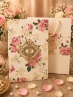 Vintage Floral Boxed Wedding Invitation with Matching Bag