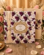 Vintage Floral Boxed Wedding Invitation with Matching Bag - Image 5
