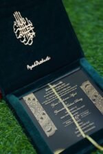 Clear Acrylic Wedding Invitation in Custom Velvet Box - Image 6