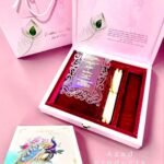 Blush Pink & Burgundy Velvet Keepsake Invitation Box